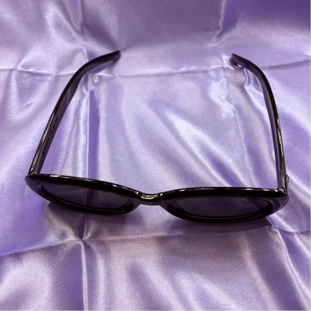 Black oval sunglasses with silver star detail y2k cybergoth cybercore whimsigoth